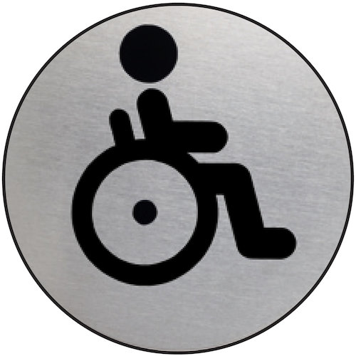 Round Stainless Steel Disabled Toilet Symbol (DU4906)